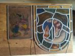 2 stukjes loodglas waarvan het grote kleine beschadigingen h, Antiek en Kunst, Antiek | Wandborden en Tegels, Ophalen