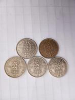 5 x 1 schilling armoirie anglaise 3 lions 1953-54-56-57-63, Enlèvement ou Envoi, Monnaie en vrac, Autres pays