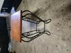 Tafel van hout en smeedijzer, Ophalen of Verzenden, Zo goed als nieuw