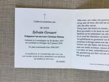 Soldat Paracommando Sylvain G. Lovendegem +Drongen 2019, Enlèvement ou Envoi, Image pieuse