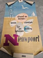Originele kust affiche Nieuwpoort bad jaren 1950, Collections, Posters & Affiches, Comme neuf, Enlèvement ou Envoi