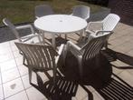 TUINSET (tafel +4 stoelen) kunststof wit, Ophalen, Kunststof, Gebruikt, 6 zitplaatsen