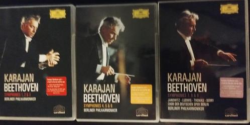 Karajan Beethoven Symphonies 1-9, 3DVDboxes zo goed als nieu, CD & DVD, DVD | Musique & Concerts, Comme neuf, Musique et Concerts