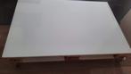 DIY salontafel 120*80*20cm, op Europalet met glazen blad, Huis en Inrichting, Ophalen, Gebruikt, 100 tot 150 cm, 50 tot 100 cm