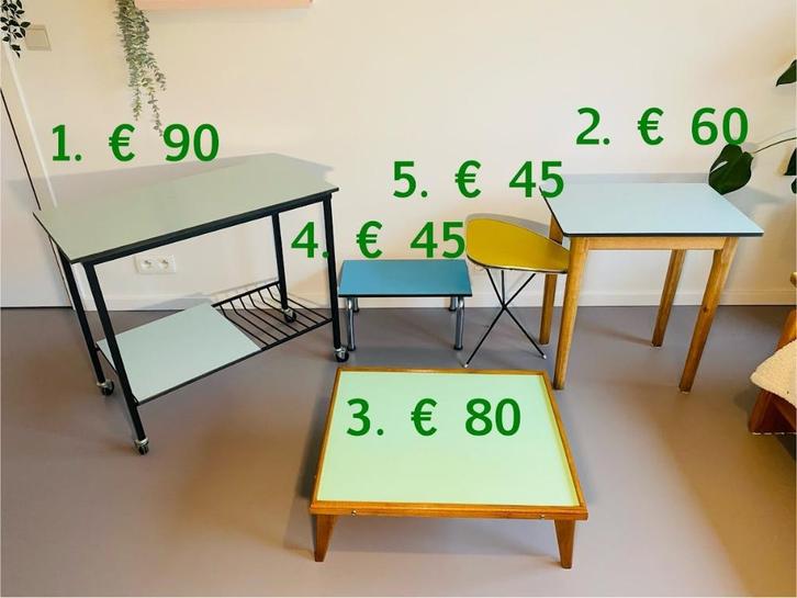 Vintage (bijzet-)tafeltjes, plantentafeltje, salontafel, Antiek en Kunst, Antiek | Meubels | Tafels, Ophalen