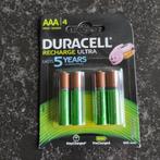 Duracell 4 AAA batterijen oplaadbaar, Nieuw, Ophalen of Verzenden, Oplaadbaar