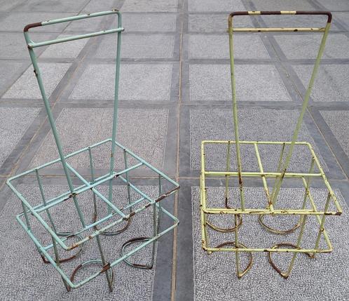 Duo de porte-bouteilles Vintage, Huis en Inrichting, Woonaccessoires | Wijnrekken, Gebruikt, Minder dan 50 cm, Metaal, Minder dan 5 flessen