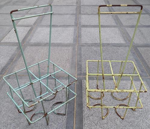Duo de porte-bouteilles Vintage, Huis en Inrichting, Woonaccessoires | Wijnrekken, Gebruikt, Minder dan 50 cm, Metaal, Minder dan 5 flessen