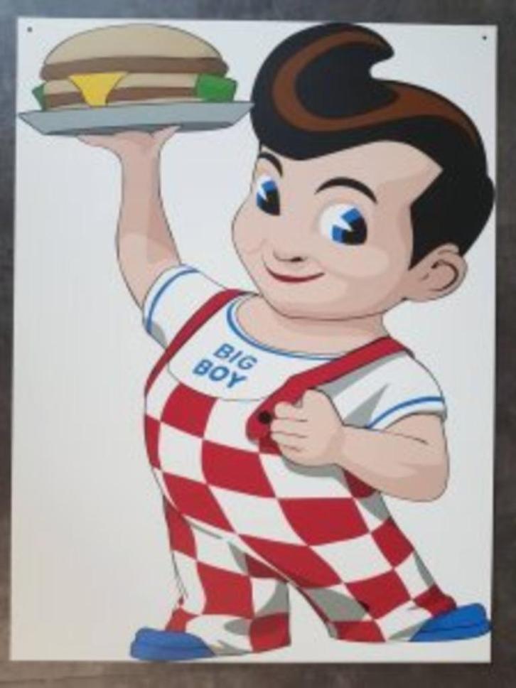 Big boy metalen reclame bord USA mancave decoratie borden, Verzamelen, Merken en Reclamevoorwerpen, Zo goed als nieuw, Reclamebord