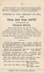 Oorlog 1940-45 Beschieting Ravels Petrus Baeten 13.05.1940, Ophalen of Verzenden