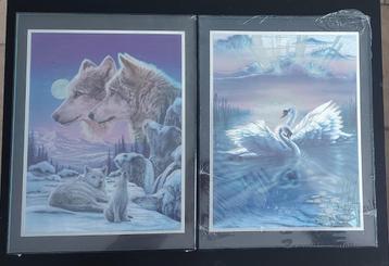 Frame met wolven of zwanen (nieuw verpakt) beschikbaar voor biedingen