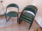 Set van 7 stapelbare stoelen in groen kunstleer. Goede condi, Huis en Inrichting, Stoelen, Ophalen, Kunststof, Gebruikt, Overige kleuren