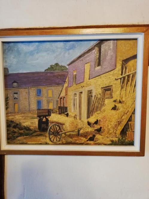 'Cour de ferme du Fir à Oignies-en-Thiérache', Antiquités & Art, Art | Peinture | Classique, Enlèvement ou Envoi