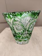 Kristallen vaasje groen, Antiek en Kunst, Ophalen