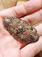 Antieke grote zilveren broche, Ophalen of Verzenden, Zo goed als nieuw, Zilver, Zilver