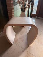 Design bijzettafeltje beige lichte streepjes, Enlèvement, Comme neuf