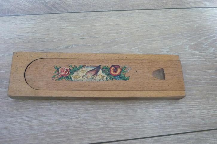 Vintage pennendoos in hout, Verzamelen, Retro, Ophalen of Verzenden