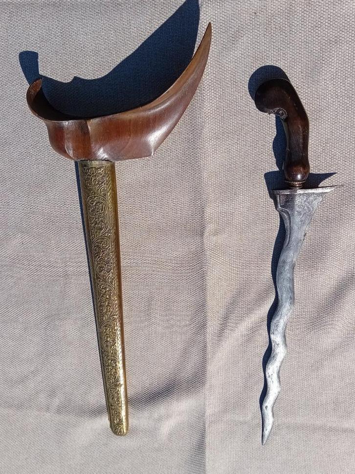 Luxueuze Keris of Kris Damascus staal, Verzamelen, Militaria | Algemeen, Landmacht, Mes of Dolk, Ophalen of Verzenden