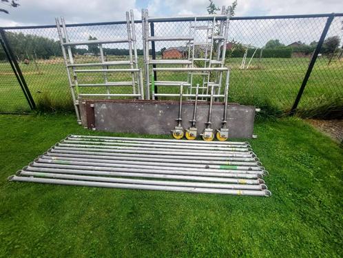 Rolsteiger Werkhoogte 6.5m met 4 geremde wielen., Doe-het-zelf en Bouw, Steigers, Gebruikt, Rolsteiger of Kamersteiger, 5 meter of hoger