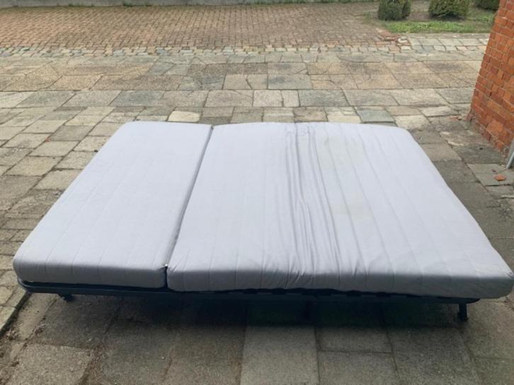 zetelbed, Huis en Inrichting, Zetels | Zetels en Chaises Longues, Gebruikt, Tweepersoons, Minder dan 150 cm, 125 tot 150 cm, Metaal