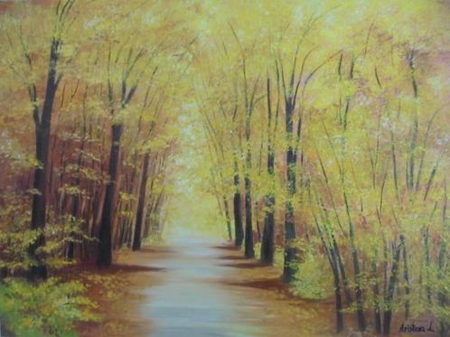 peinture à l'huile automne/automne (60x80), Antiquités & Art, Art | Peinture | Moderne, Enlèvement ou Envoi