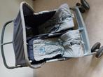 Dubbele buggy met grote wielen en voetenzakken, Kinderen en Baby's, Ophalen, Zo goed als nieuw