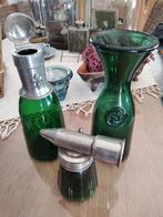 3 items met groen glas., Antiek en Kunst, Ophalen