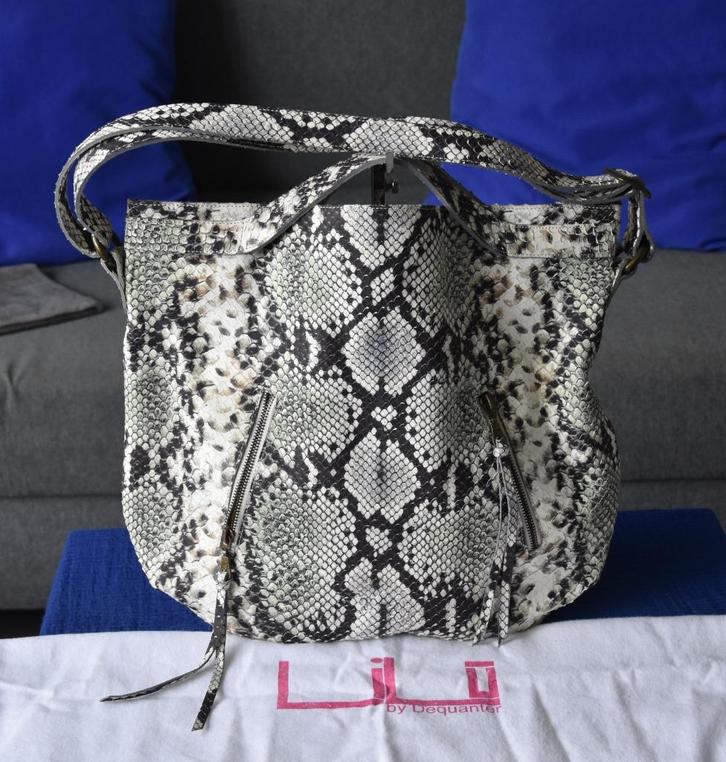 Lilu by Daquanter in pythonprint, Handtassen en Accessoires, Tassen | Damestassen, Zo goed als nieuw, Handtas, Overige kleuren