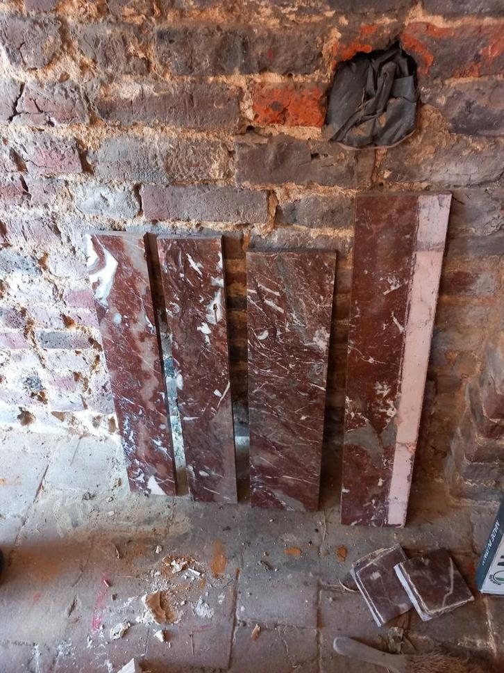 Tablettes de marbre rouge de Rance de différentes dimensions, Bricolage & Construction, Briques, Comme neuf, Enlèvement