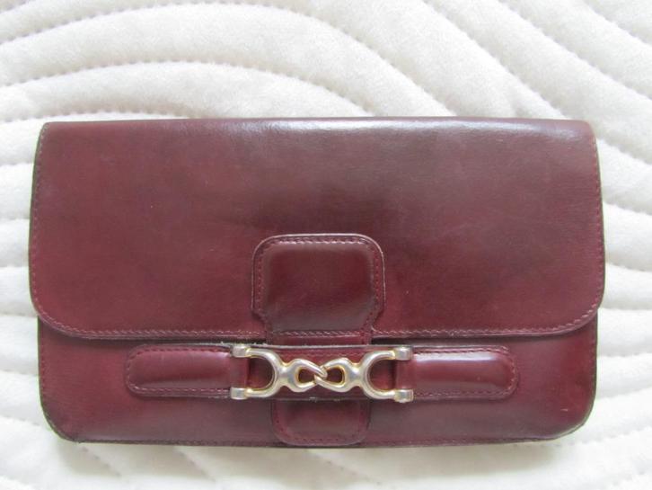 DELVAUX Vintage bordeauxrode portemonnee met logo, Handtassen en Accessoires, Tassen | Damestassen, Verzenden