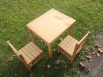 Kinderset: houten tafel + 2 stoelen, Gebruikt, Ophalen of Verzenden, Tafel(s) en Stoel(en)