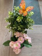 2 pots de fausses fleurs avec pot, Comme neuf