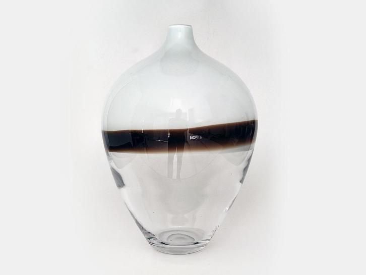 vaas glas design semi transparant, Huis en Inrichting, Woonaccessoires | Vazen, Gebruikt, Overige kleuren, Minder dan 50 cm, Glas