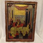 Antique restored icon, The Last Supper, Ophalen of Verzenden
