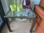 Massief design salon tafel of bijzettafel in perfecte staat, Ophalen of Verzenden, Nieuw, Vierkant, Glas