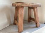 TEAKHOUTEN BANKJE KRUKJE VAN DIK MASSIEF HOUT 42x25x40,5 cm, Huis en Inrichting, Krukjes, Ophalen of Verzenden, Nieuw, Hout