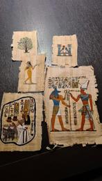 5 handbeschilderde Egyptische papyri, Ophalen of Verzenden