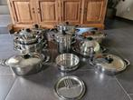 Batterie de casseroles en inox 18/10, Maison & Meubles, Enlèvement, Inox