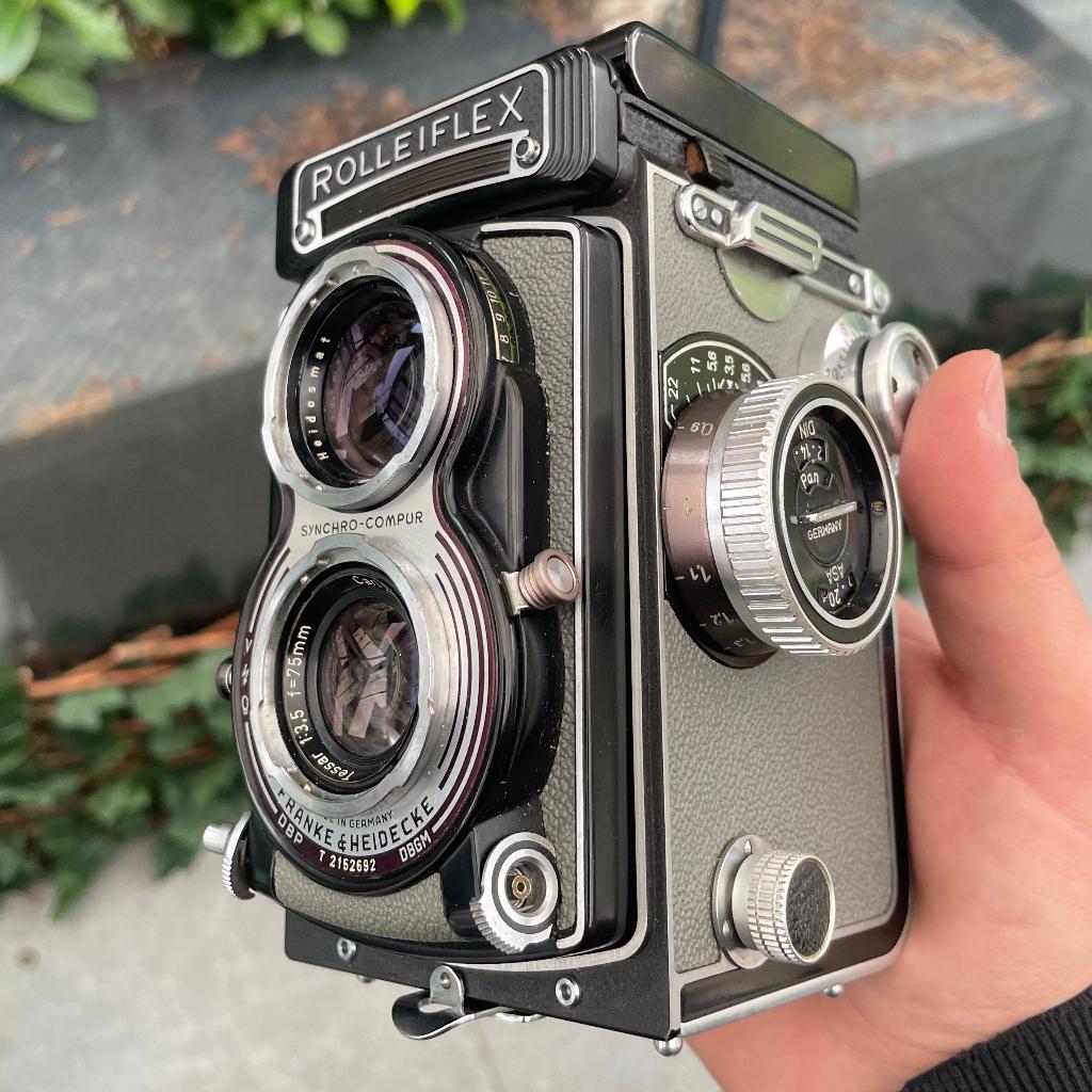 Rolleiflex T Gris Tessar 3,5 f=75mm, Ophalen, Gebruikt, Compact, Overige Merken