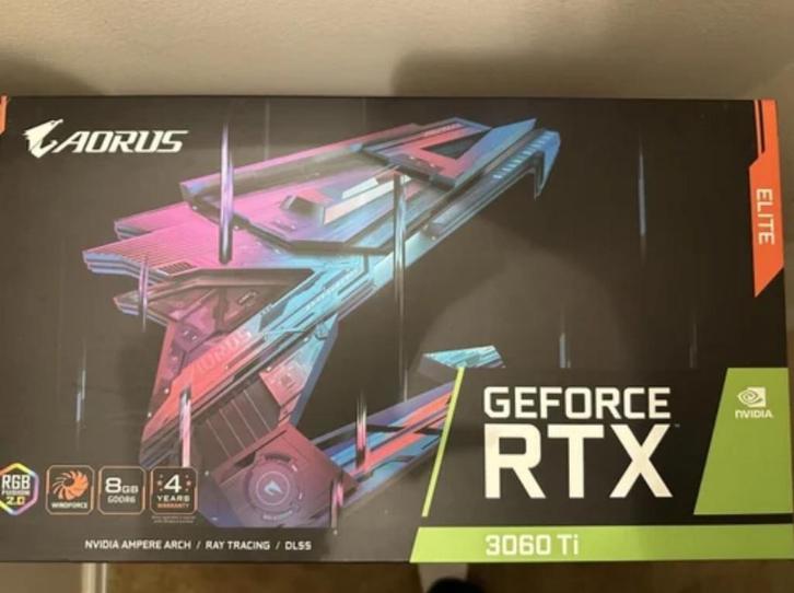AORUS GeForce RTX 3060 Ti ELITE 8G, Computers en Software, Videokaarten, Zo goed als nieuw, Nvidia, PCI-Express 4.0, GDDR6, HDMI