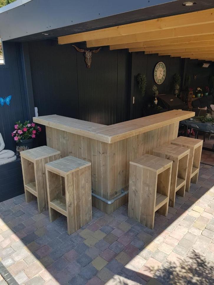 Unieke toog, bar van steigerhout of douglahout maatwerk, Tuin en Terras, Tuinmeubel-accessoires, Nieuw, Ophalen