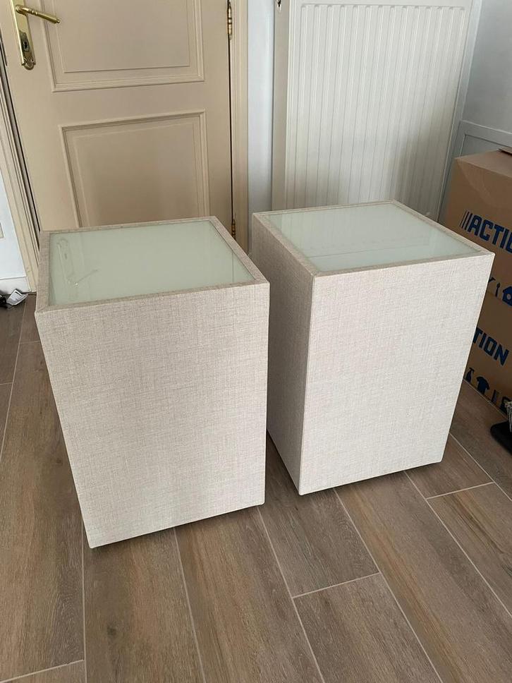 2 nachtkastjes merk Nox, Maison & Meubles, Chambre à coucher | Tables de chevet, Comme neuf, Verre, Enlèvement