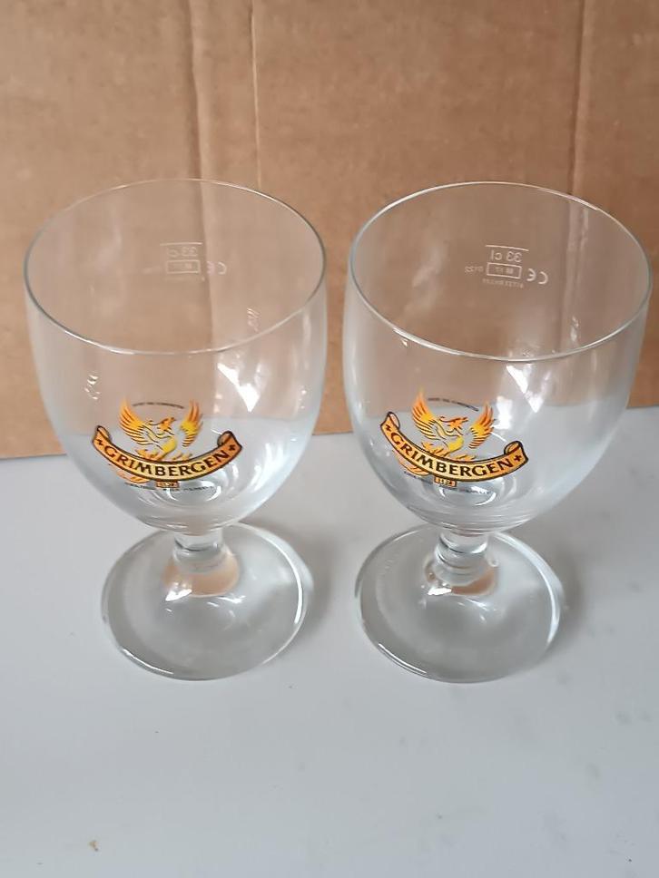 A vendre 2 verres grimbergen, Collections, Verres & Petits Verres, Utilisé, Verre à bière, Enlèvement