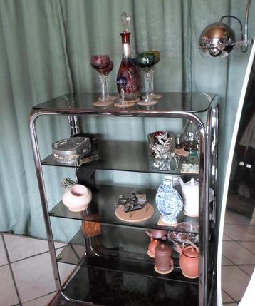 Vintage Buisframe Rek Chroom Rookglas beschikbaar voor biedingen