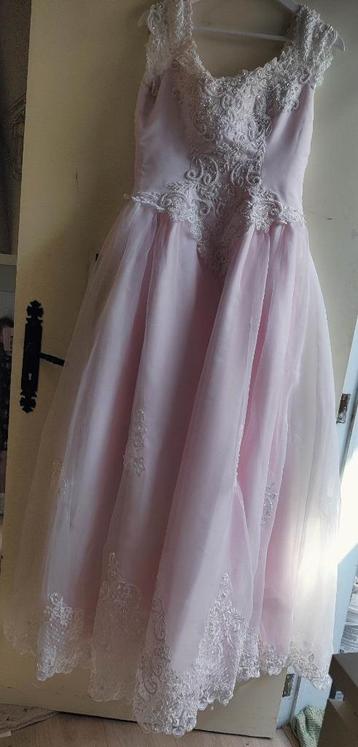 vintage trouwjurk uit 1990 licht bedauwd + sluier, Trouwjurk, Ophalen of Verzenden, Zo goed als nieuw, PS MARY
