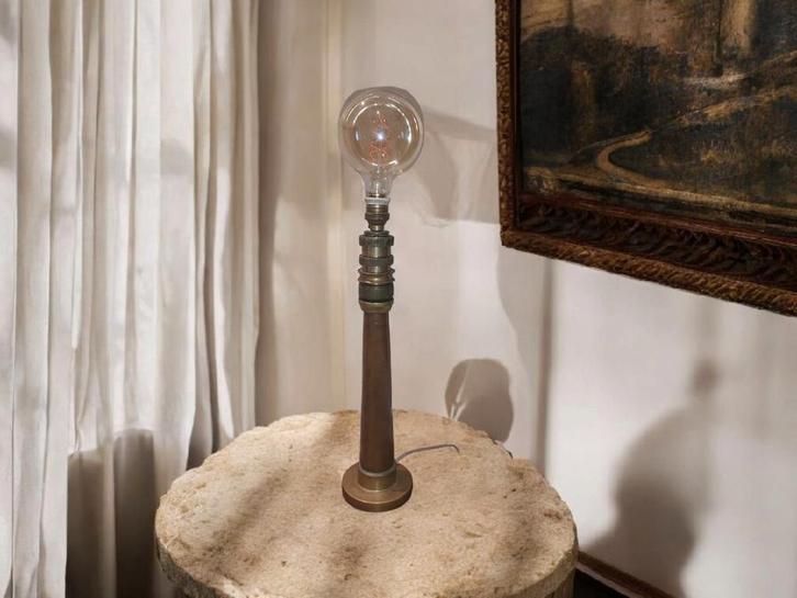 Unieke vintage lamp – brandweerslang koppeling, Antiek en Kunst, Antiek | Verlichting, Ophalen of Verzenden