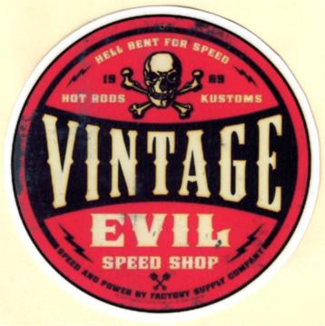 Vintage Evil Speed Shop sticker #2 beschikbaar voor biedingen