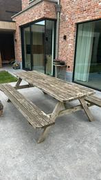 Stevige picknick tafel, Tuin en Terras, Picknicktafels, Ophalen, Gebruikt, Vierkant, Hout