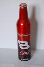 Budweiser - aluminium flesje - Nascar - leeg, Ophalen of Verzenden, Gebruikt, Flesje(s), Overige merken