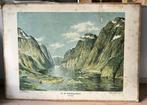 Affiche pédagogique fjord Norvège, Antiquités & Art, Antiquités | Cartes scolaires